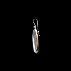 18K Pear Banded Agate Earrings