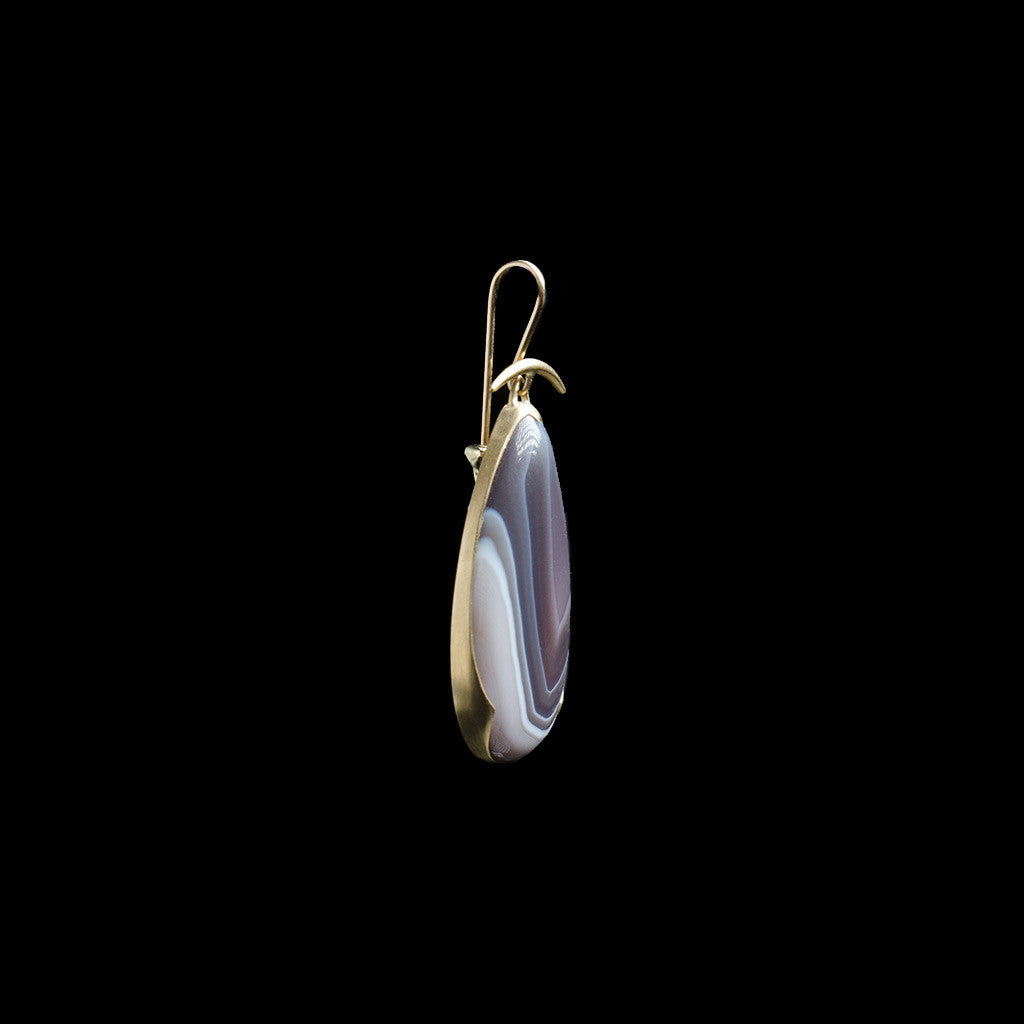 Pear Panded 18K Pear Banded Agate Earrings – Grange Hall