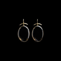 18K Smoky Topaz Lens Earrings